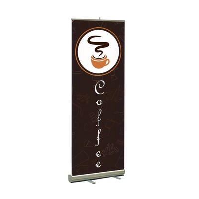 Coffee Pre Printed Premium Retractable Banner 33" x 80" - Design 3