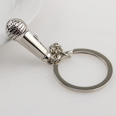 3D Microphone Shaped Key Chain