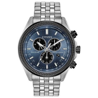 Citizen Men's Eco-Drive Perpetual Calendar Chrono Watch w/Blue-Gray Dial