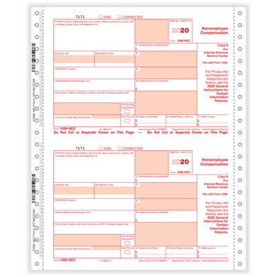 1099 Nec 5part 1wide Carbonless