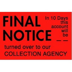 Final Notice Matte Paper Labels - 1" x 1.5"