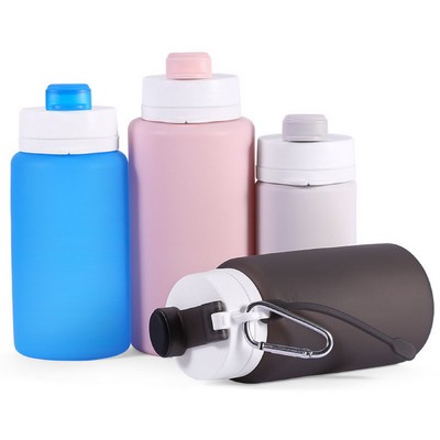 12 OZ ML Silicone Folding Water Bottle