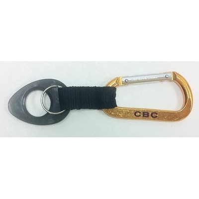 Gold Carabiner w/Split Ring & Bottle Holder