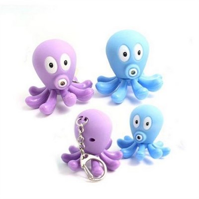 Octopus LED Sound Keychain