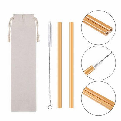 Reusable Bamboo Drinking Straws w/Pouch