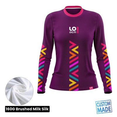 Women's Full Sublimation 160G Brushed Milk Silk Long Sleeve T-Shirt