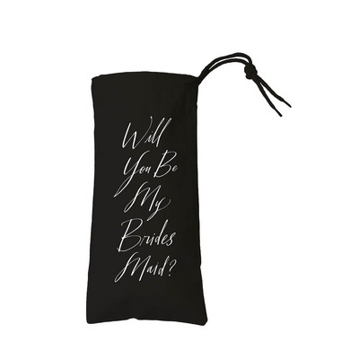 Cotton Canvas Drawstring Wine Tote Bag - 1 color (6.25" x 13")