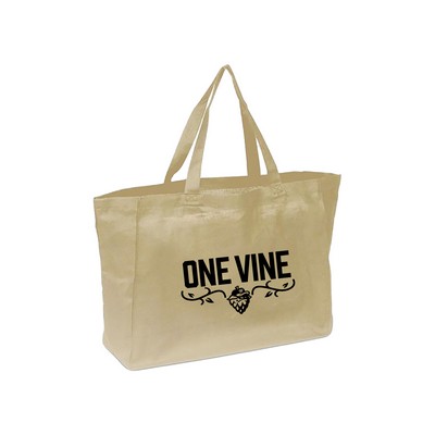 Cotton Tote Bag with Matching Handles - Natural