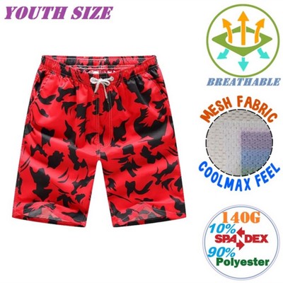 Youth 160 GSM Birdseye Mesh Performance Coolmax Shorts, Breathable & Stretchy