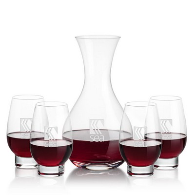 Adelita Carafe & 4 Glenarden Stemless Wine