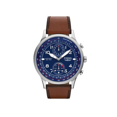 Fossil Hybrid Smartwatch Retro Pilot Dual-Time Stainless Steel