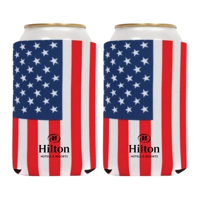 Neoprene American Flag Can Cooler Sleeves