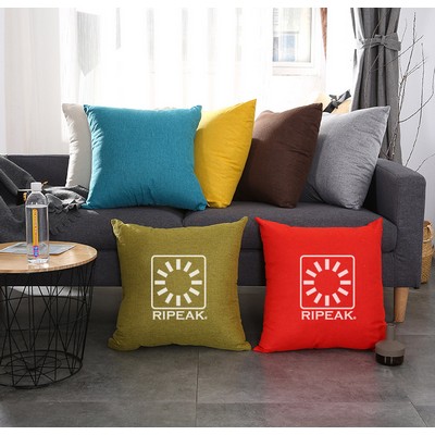 17.7 x 17.7 Inch Premium Square Linen Throw Pillowcase With Hidden Zipper