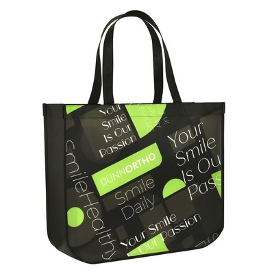 Custom Laminated Non-Woven Round Cornered Promotional Tote Bag 16"x14"x6"