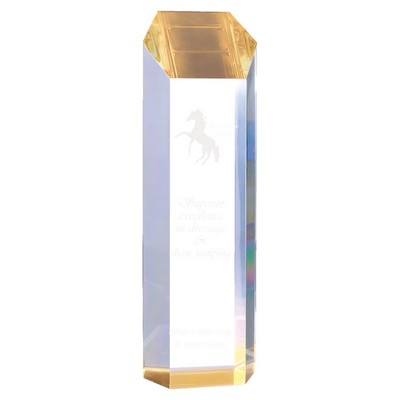 3" x 10" Gold Tower Acrylic Award