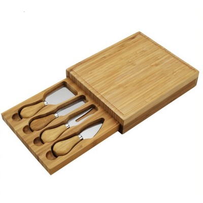 4 piece Side out Rectangle Bamboo Cheese Cutting Board