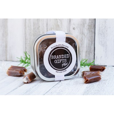 Artisan Sea Salt Caramels in Square Tin