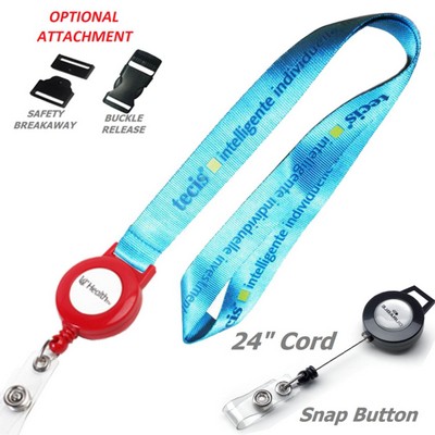 1/2" Nylon Lanyards w/ Retractable Reel Combo