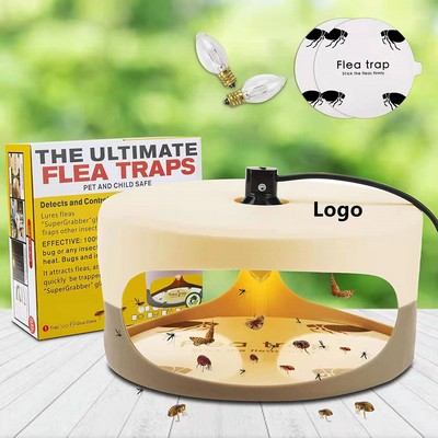 Sticky Dome Flea Bed Bug Trap with 2 Glue Discs and Light Bulbs for Bugs Fleas Flea Infestion Natur