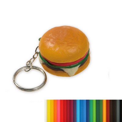 Hamburger Shaped Stress Reliever w/Keychain