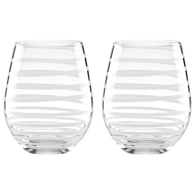 Kate Spade® White Charlotte Street 2Pc Stemless Wine Glass Set