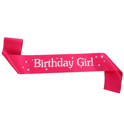 Pink Girl Birthday Party Sash