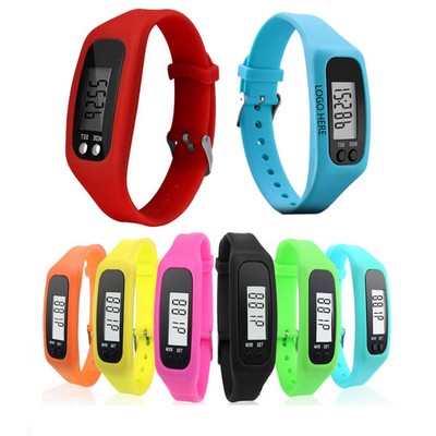 Digital LCD Pedometer Watch w/Case