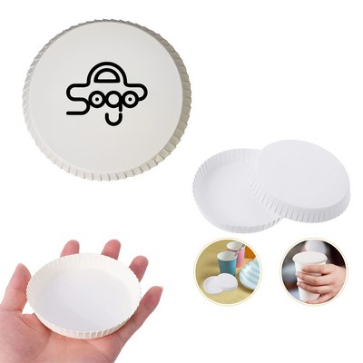 3.54 Inch Diameter White Paper Cup Lid