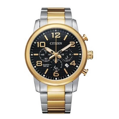 Citizen® Men's Quartz Two-Tone Watch w/Black Dial