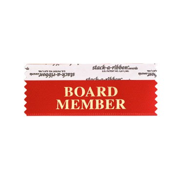 Board Member Stk A Rbn Red Ribbon Gold Imprint