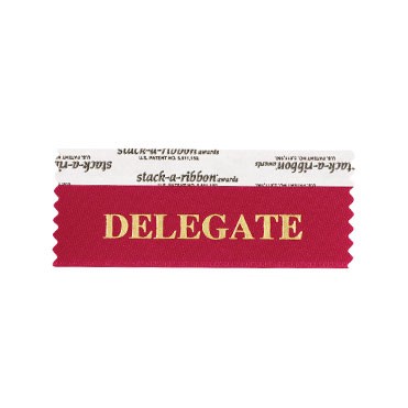 Delegate Stk A Rbn Maroon Ribbon Gold Imprint