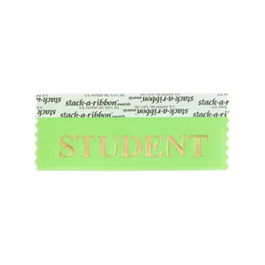 Student Stk A Rbn Neon Green Ribbon Gold Foil