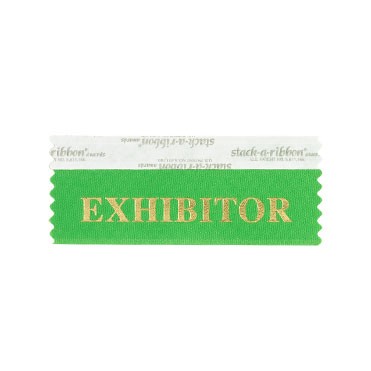 Exhibitor Stk A Rbn Green Ribbon With Gold Imprint