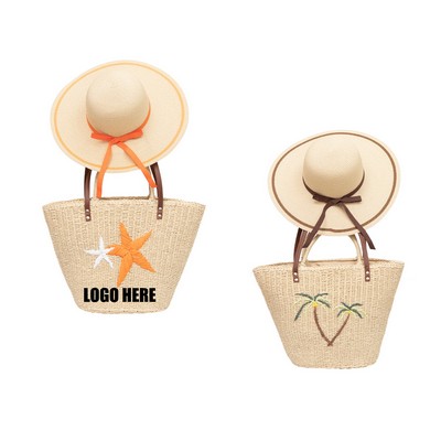 Summer Fashion Straw Hat & Hand Bag Set