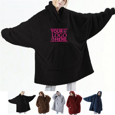 Fleece Hoodie Wearable Blanket