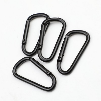 Black #5 D Shape Aluminium Locking Alloy Carabiners