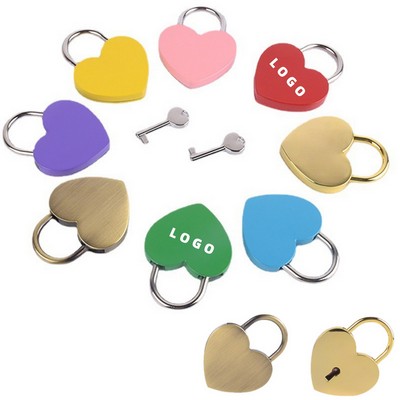 Heart-Shaped Metal Padlock w/Key