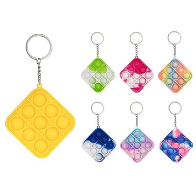 Push Pop Bubble Square Shape Keychain