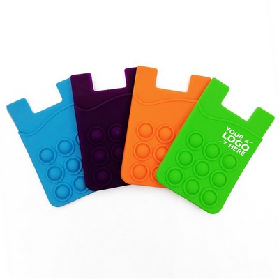 Silicone Push Bubble Pop Fidget Toy Phone Wallet