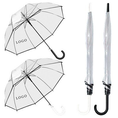 The 47" Clear Umbrella with Hook Handle