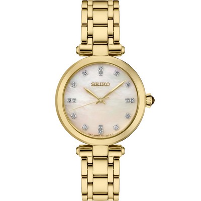 Seiko Ladies' Diamond Collection Watch w/Mother-of-Pearl Dial