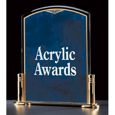 Marble Acrylic Award on Gold-Plated Solid Brass Base, 7"H