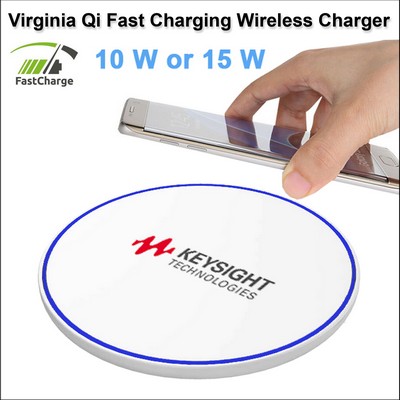 Virginia Qi Wireless Charging Pad 15 Watts Charging Speed - White