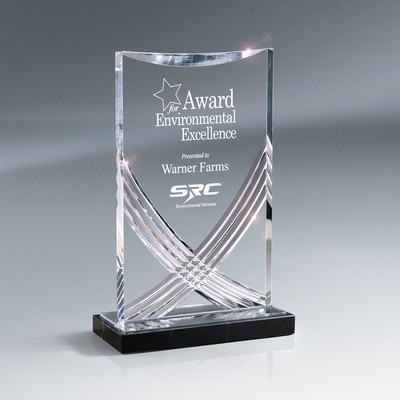 Cascade Curved Acrylic Award, Clear