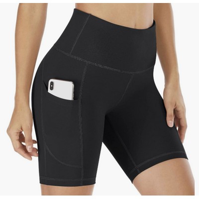 High Waist Biker Shorts with Pocket