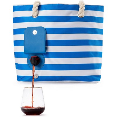 Beach Wine Tote Bag Cooler With Hidden Spout