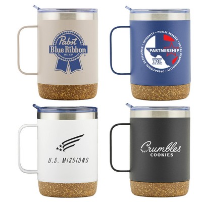 Classic 12oz Double Walled Stainless Steel Campfire Mug with Cork Bottom