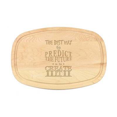 10½" x 16" x 3/4" Maple Oval Cutting Board with Juice Groove