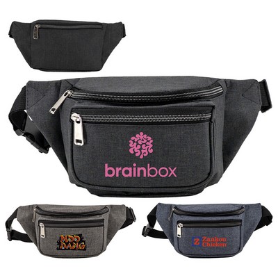 Triple Zipper Heather Fanny Pack