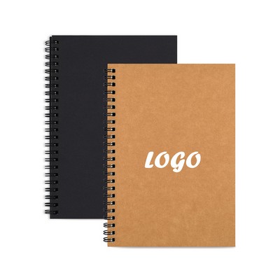 A5 Eco Kraft Cover Lined Spiral Notebook